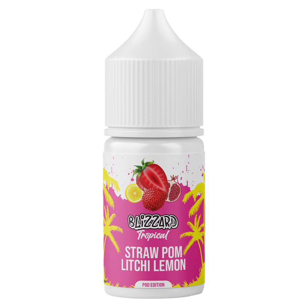 Blizzard LONGFILL - Straw Pom Litchi Lemon MTL/Salt 30ML